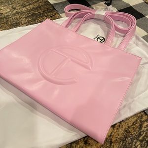Bubblegum pink medium telfar bag